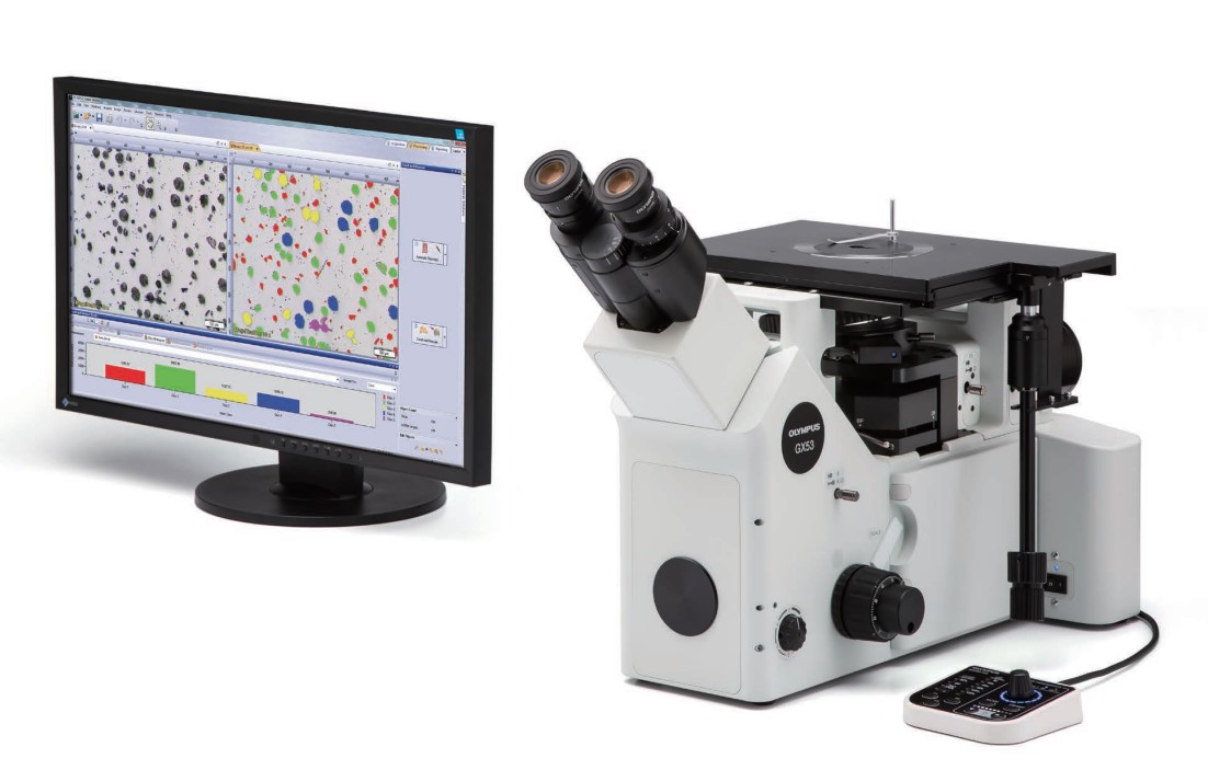 An Olympus metallurgical microscope